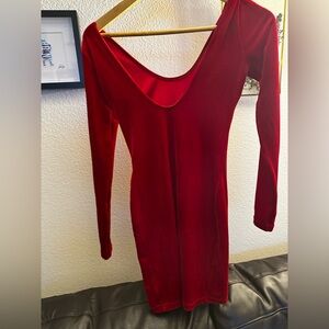 American Apparel Red Velvet Bodycon Dress - Size S